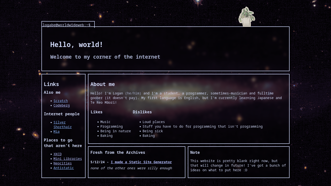 The previous iteration of my website. It looked nice, but I didn't maintain it and it's a bit to visually busy for my liking now. aa